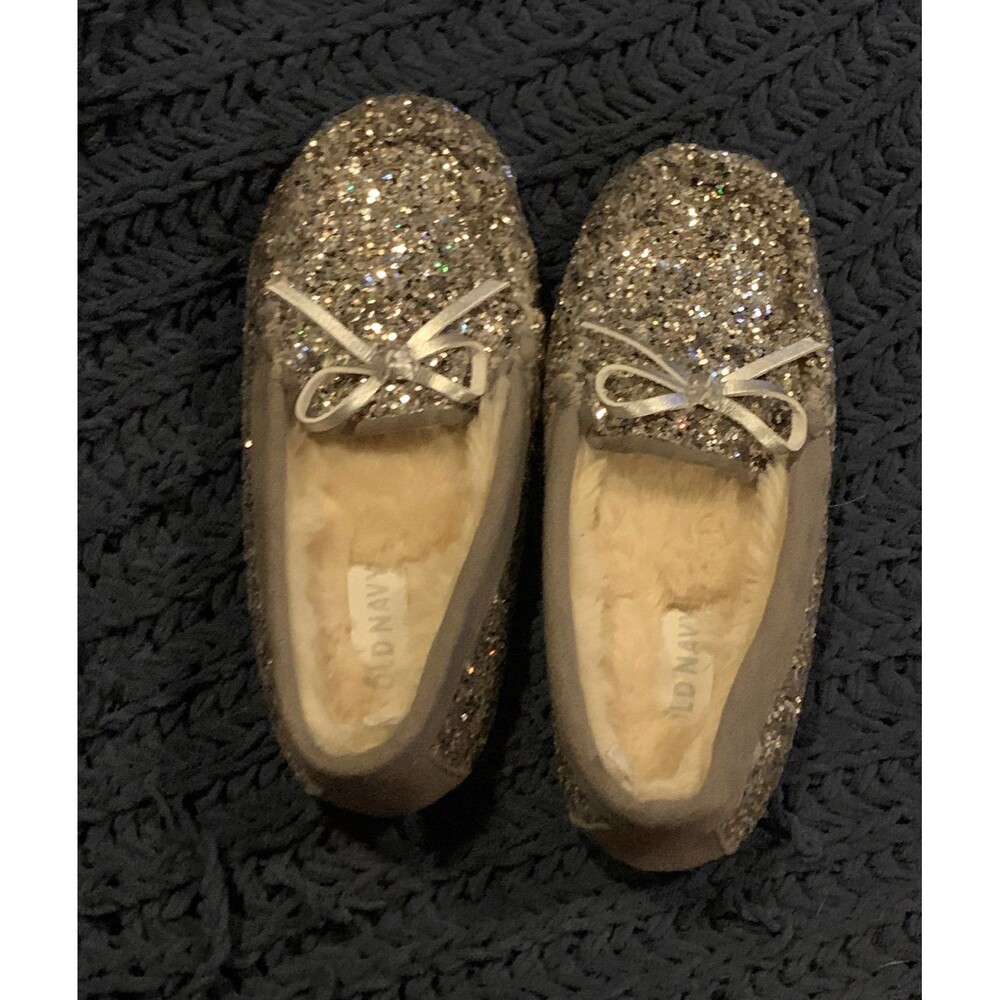 Old Navy silver sparkle slippers